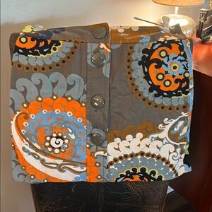 Colorful Patterned Button Skirt